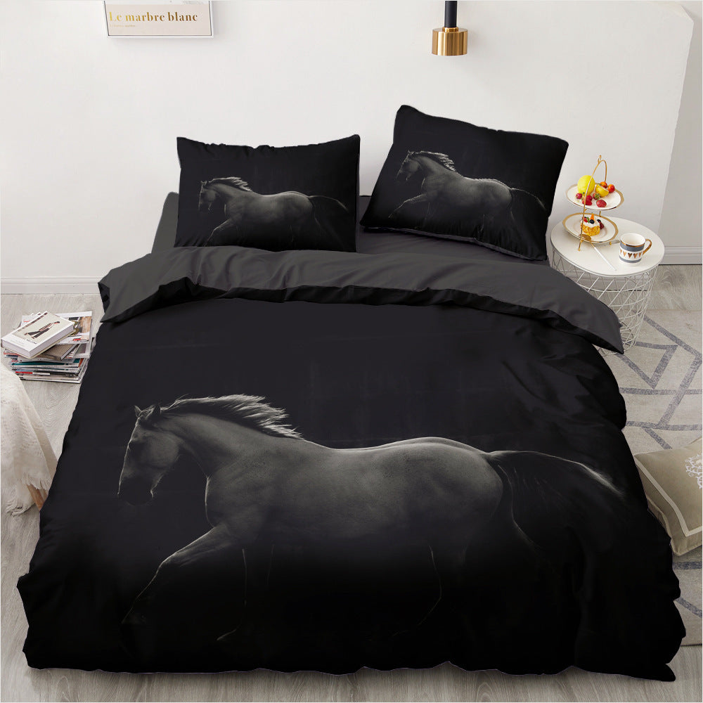 HKM-377363 3D Digital Printing Polyester Bedding Set with Quilt Cover and Pillowcases
