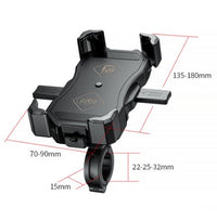 HKM-377427 Wireless USB Charging Mobile Phone Holder - Qi 15W Fast Charge, Semi-Automatic Clamp, Compatible with 4-7 Inch Devices, Black