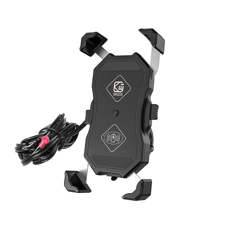 HKM-377427 Wireless USB Charging Mobile Phone Holder - Qi 15W Fast Charge, Semi-Automatic Clamp, Compatible with 4-7 Inch Devices, Black