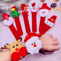 HKM-377491 Luminous Plush Christmas Slap Bracelet in Flannel for Festive Fun