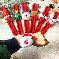 HKM-377491 Luminous Plush Christmas Slap Bracelet in Flannel for Festive Fun