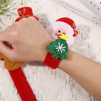 HKM-377491 Luminous Plush Christmas Slap Bracelet in Flannel for Festive Fun