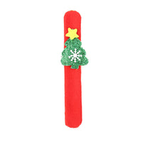 HKM-377491 Luminous Plush Christmas Slap Bracelet in Flannel for Festive Fun