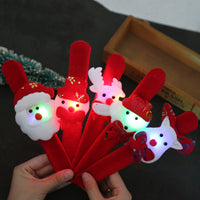 HKM-377491 Luminous Plush Christmas Slap Bracelet in Flannel for Festive Fun