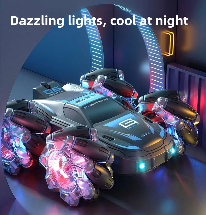 HKM-377619 Remote Control Double-Sided 2.4G Stunt Car with Lights and 360-Degree Rotation for Indoor and Outdoor Fun