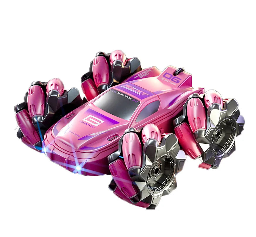 HKM-377619 Remote Control Double-Sided 2.4G Stunt Car with Lights and 360-Degree Rotation for Indoor and Outdoor Fun