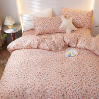 HKM-377683 Pure Cotton Floral 4-Piece Bedding Set for Various Bed Sizes