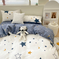 HKM-377683 Pure Cotton Floral 4-Piece Bedding Set for Various Bed Sizes