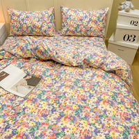 HKM-377683 Pure Cotton Floral 4-Piece Bedding Set for Various Bed Sizes