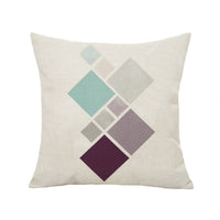 HKM-377747 Geometric Abstract Lattice 3D Digital Printed Hemp Linen Pillow Set - 45x45CM