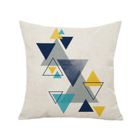 HKM-377747 Geometric Abstract Lattice 3D Digital Printed Hemp Linen Pillow Set - 45x45CM