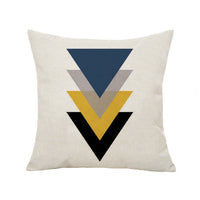 HKM-377747 Geometric Abstract Lattice 3D Digital Printed Hemp Linen Pillow Set - 45x45CM