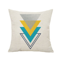 HKM-377747 Geometric Abstract Lattice 3D Digital Printed Hemp Linen Pillow Set - 45x45CM