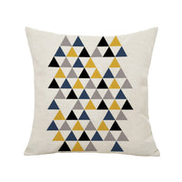 HKM-377747 Geometric Abstract Lattice 3D Digital Printed Hemp Linen Pillow Set - 45x45CM