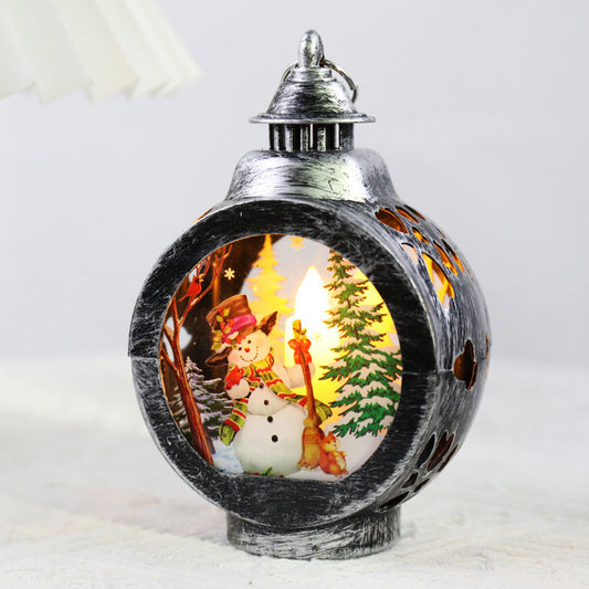 HKM-377811 Vintage Christmas Night Lamp - Decorative Desktop Illumination with Snowman and Old Man Designs