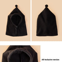 HKM-377875 Polar Fleece Funny Hat for Pets in Monochrome Black & Red - Casual Style for All Seasons