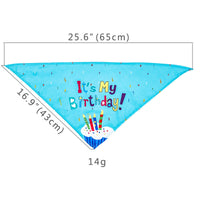 HKM-378067 Pet Dog and Cat Birthday Celebration Set - Pink/Blue Scarf and Hat for First Year Festivities