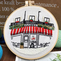 HKM-378195 Beginner Embroidery Kit with Tools for DIY 3D Landscape Needlework and Cross Stitch Art
