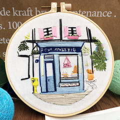 HKM-378195 Beginner Embroidery Kit with Tools for DIY 3D Landscape Needlework and Cross Stitch Art