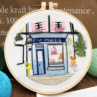 HKM-378195 Beginner Embroidery Kit with Tools for DIY 3D Landscape Needlework and Cross Stitch Art