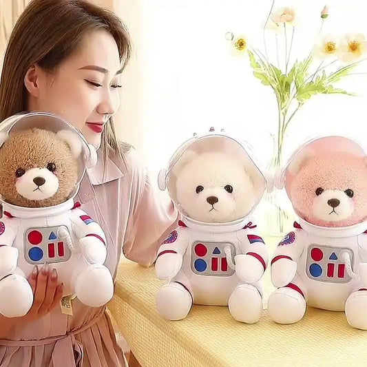 KTX-378195 Space Bear Plush Toy - Astronaut Stuffed Doll for Kids and Adults - Soft Plush Pillow Toy - 30cm