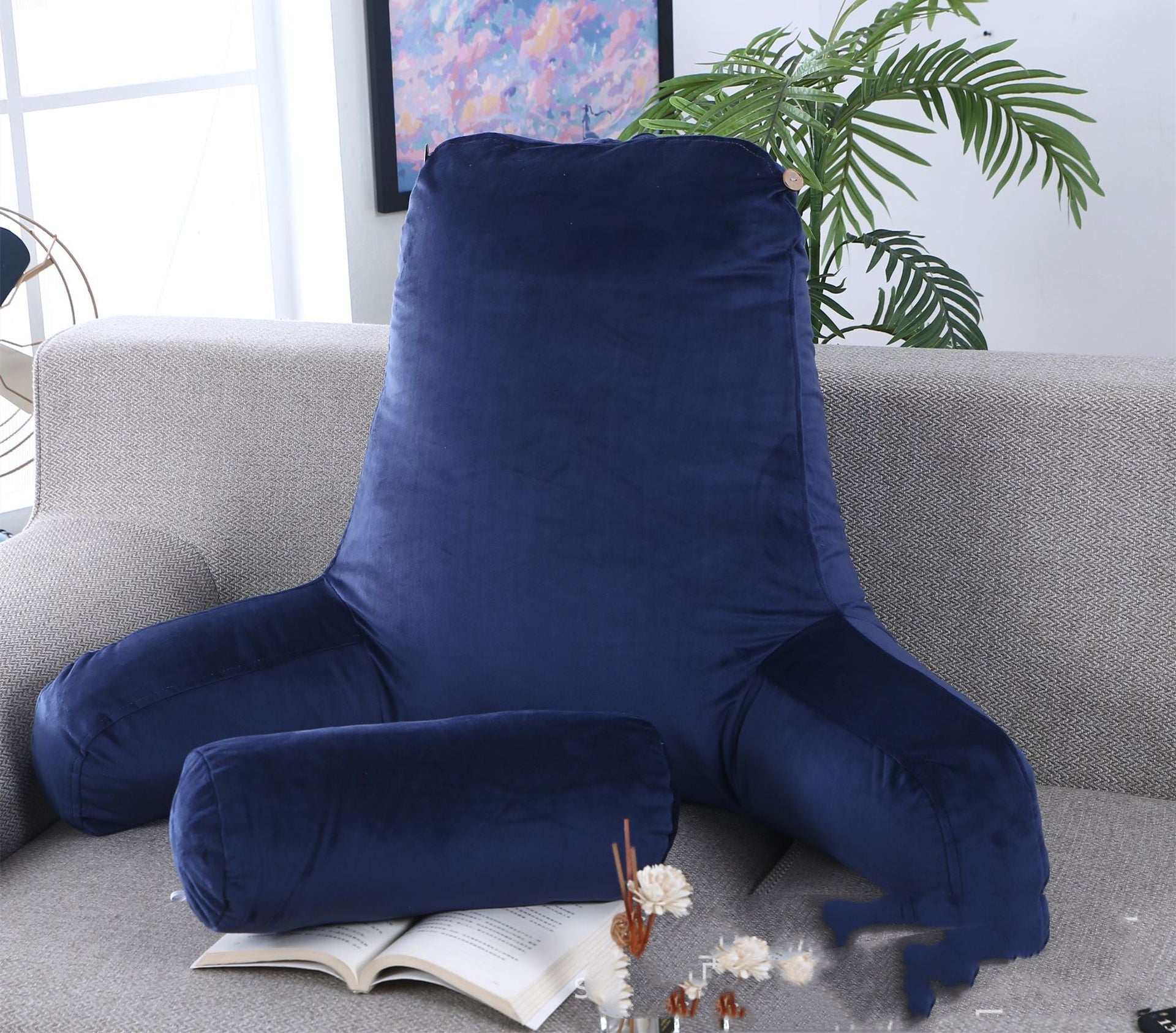 HKM-378259 Detachable Plush Armchair with Backrest and Extra Cushioning for Living Spaces