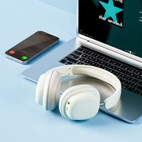 HKM-378259 Lightweight Foldable Wireless Headphones with Noise Reduction Mic and Bluetooth 5.3 Connectivity