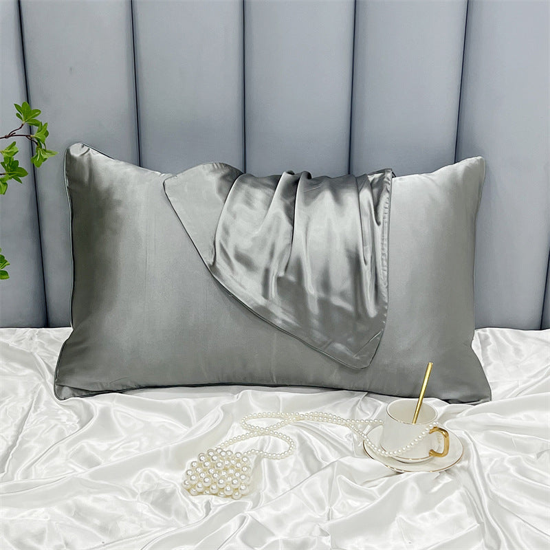 HKM-378323 Double-Sided Ice Silk Pillowcase - Soft Rayon and Polyester Blend, 48x74cm