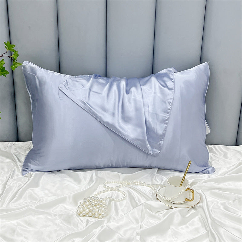 HKM-378323 Double-Sided Ice Silk Pillowcase - Soft Rayon and Polyester Blend, 48x74cm