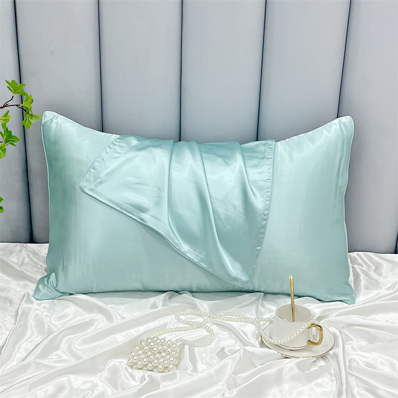 HKM-378323 Double-Sided Ice Silk Pillowcase - Soft Rayon and Polyester Blend, 48x74cm
