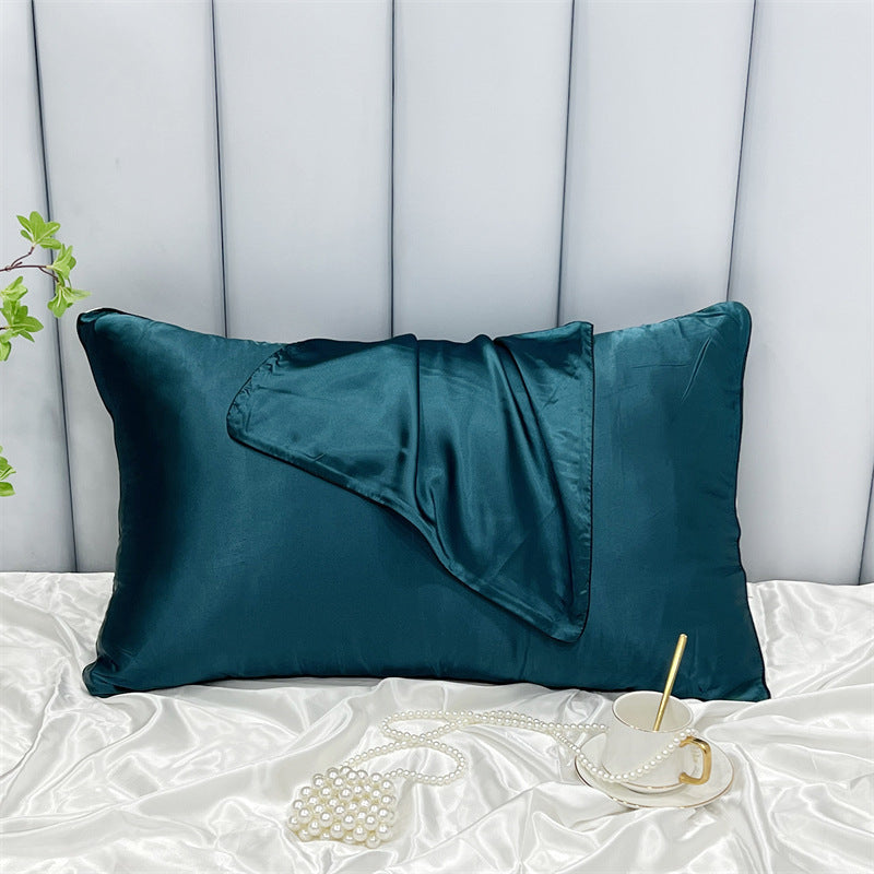 HKM-378323 Double-Sided Ice Silk Pillowcase - Soft Rayon and Polyester Blend, 48x74cm