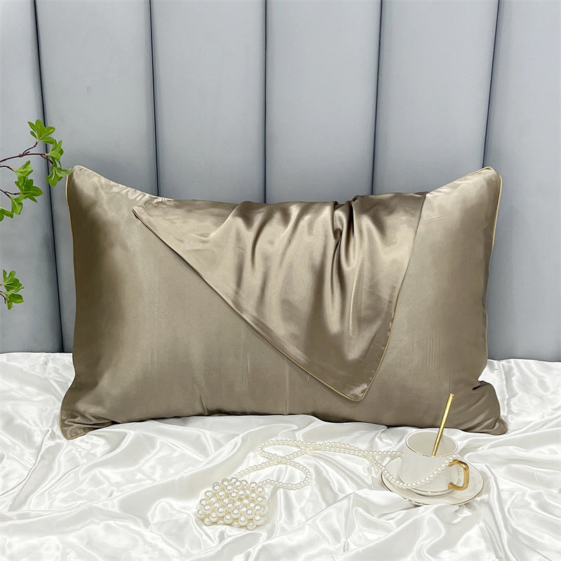 HKM-378323 Double-Sided Ice Silk Pillowcase - Soft Rayon and Polyester Blend, 48x74cm