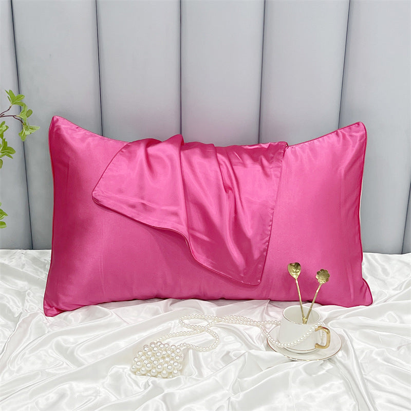HKM-378323 Double-Sided Ice Silk Pillowcase - Soft Rayon and Polyester Blend, 48x74cm