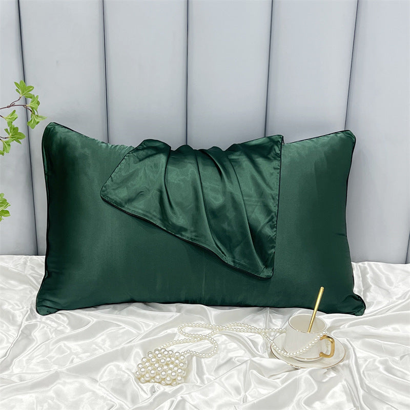 HKM-378323 Double-Sided Ice Silk Pillowcase - Soft Rayon and Polyester Blend, 48x74cm