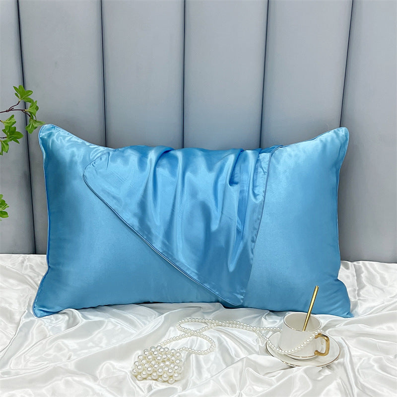 HKM-378323 Double-Sided Ice Silk Pillowcase - Soft Rayon and Polyester Blend, 48x74cm