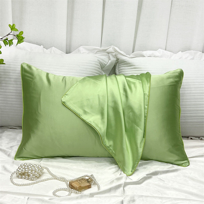 HKM-378323 Double-Sided Ice Silk Pillowcase - Soft Rayon and Polyester Blend, 48x74cm