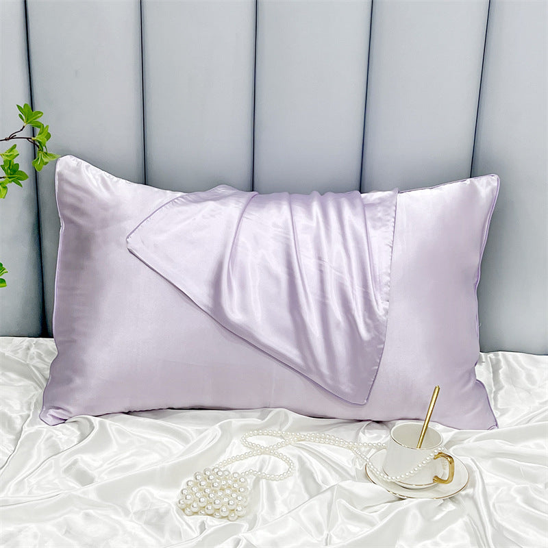 HKM-378323 Double-Sided Ice Silk Pillowcase - Soft Rayon and Polyester Blend, 48x74cm