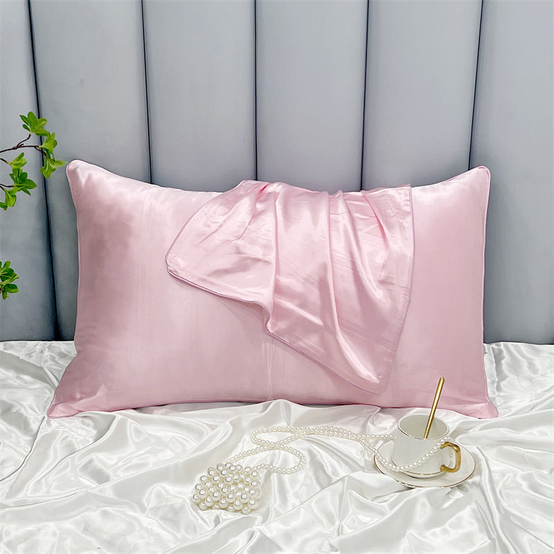 HKM-378323 Double-Sided Ice Silk Pillowcase - Soft Rayon and Polyester Blend, 48x74cm