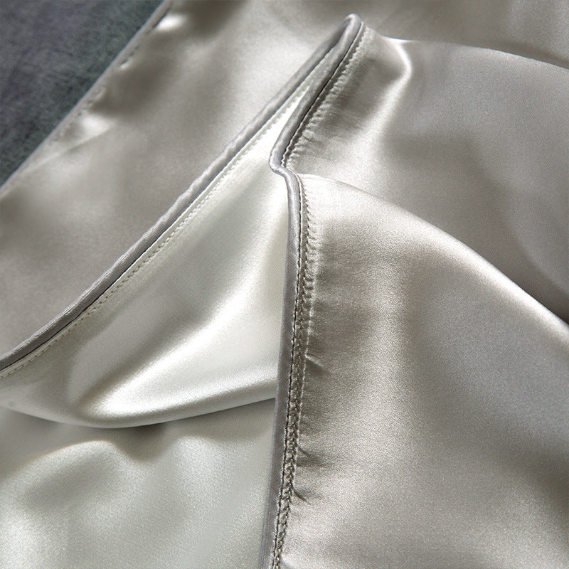 HKM-378323 Double-Sided Ice Silk Pillowcase - Soft Rayon and Polyester Blend, 48x74cm