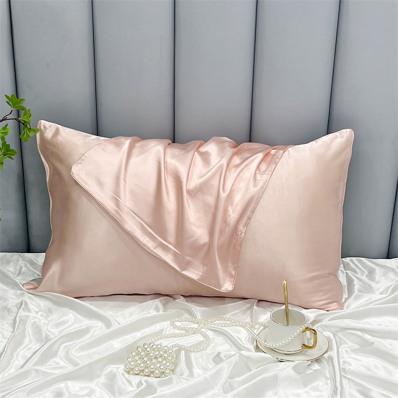HKM-378323 Double-Sided Ice Silk Pillowcase - Soft Rayon and Polyester Blend, 48x74cm