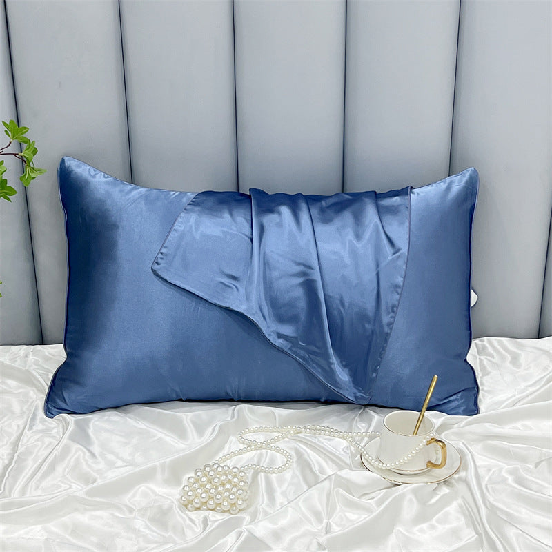 HKM-378323 Double-Sided Ice Silk Pillowcase - Soft Rayon and Polyester Blend, 48x74cm