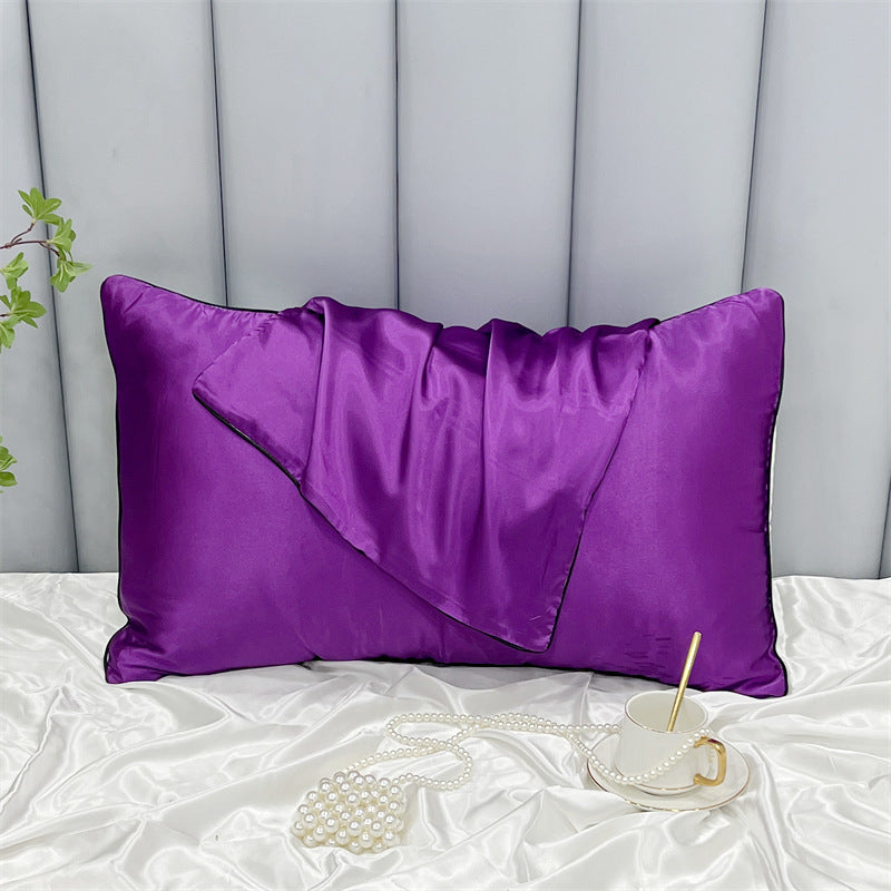 HKM-378323 Double-Sided Ice Silk Pillowcase - Soft Rayon and Polyester Blend, 48x74cm