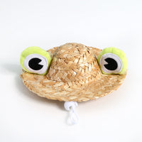 HKM-378515 Summer Straw Animal Ear Hats for Pets - Cute Frog, Antler, Kitten & Long Ears