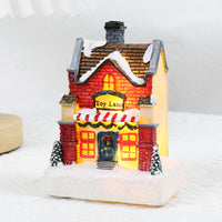 HKM-378643 Luminous Cartoon Resin Small House Christmas Ornaments for Festive Decor