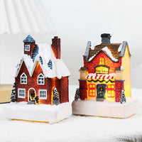 HKM-378643 Luminous Cartoon Resin Small House Christmas Ornaments for Festive Decor
