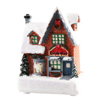 HKM-378643 Luminous Cartoon Resin Small House Christmas Ornaments for Festive Decor