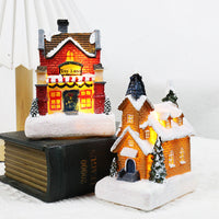HKM-378643 Luminous Cartoon Resin Small House Christmas Ornaments for Festive Decor