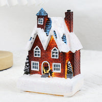 HKM-378643 Luminous Cartoon Resin Small House Christmas Ornaments for Festive Decor