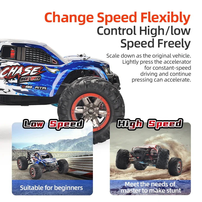 HKM-378771 1/10 Scale Electric 2.4G Remote Control Off-Road Racing Car - 4WD Climbing & Drifting Stunt Vehicle for Ages 14+