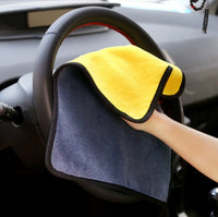 HKM-378771 Thick Coral Fleece Double-Sided Car Cleaning Cloth - Absorbent Rag for Car Wash & Home Use - 30x60cm